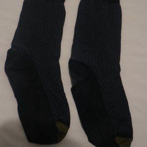 blue, black, and gold dress socks